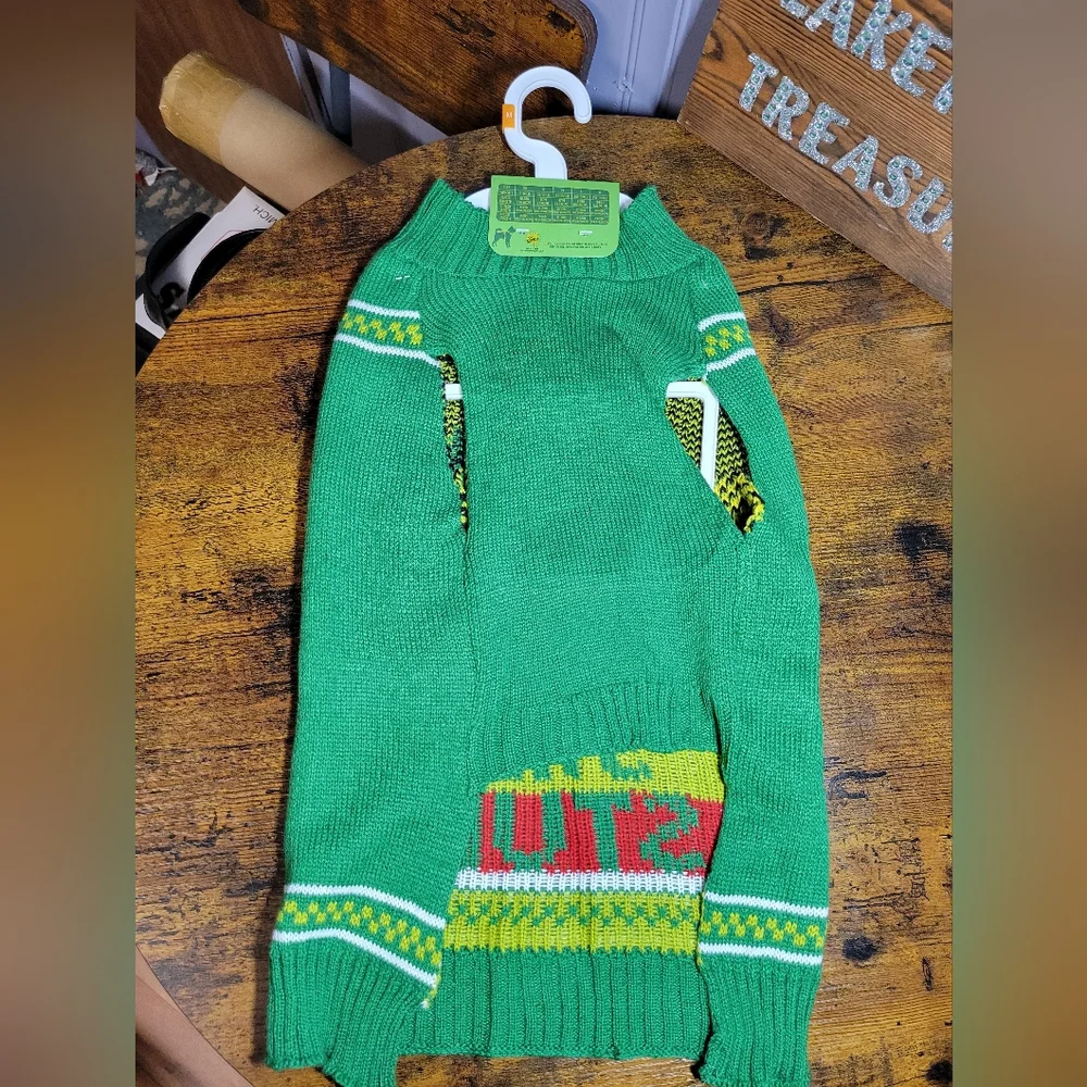 Dr Seuss Green Grinch Dog Sweater Stink stank stunck medium